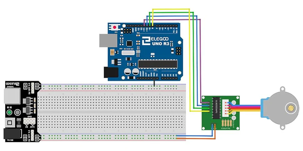 ELEGOO 5 Sets 28BYJ-48 ULN2003 5V Stepper Motor + ULN2003 Driver Board Compatible with Arduino - Image 15